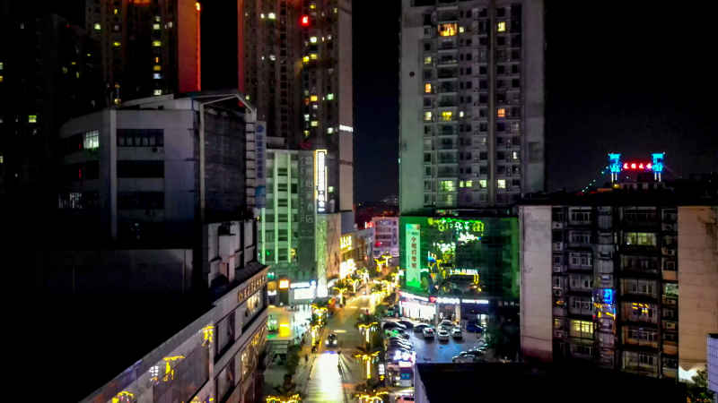 湖北襄阳城市风光航拍摄影图