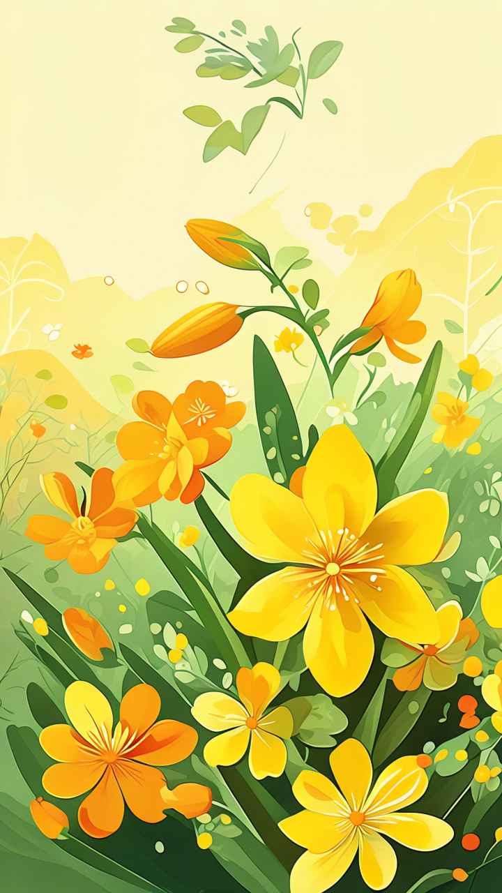 迎春花春季插画 28