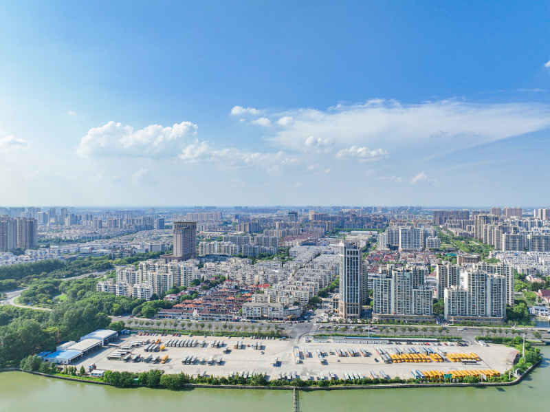 航拍昆山城市风光建筑大景 75