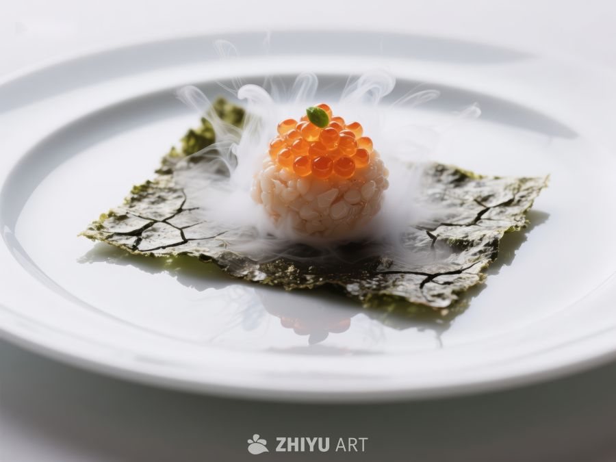 烟雾缭绕的鱼子酱配海苔 1315