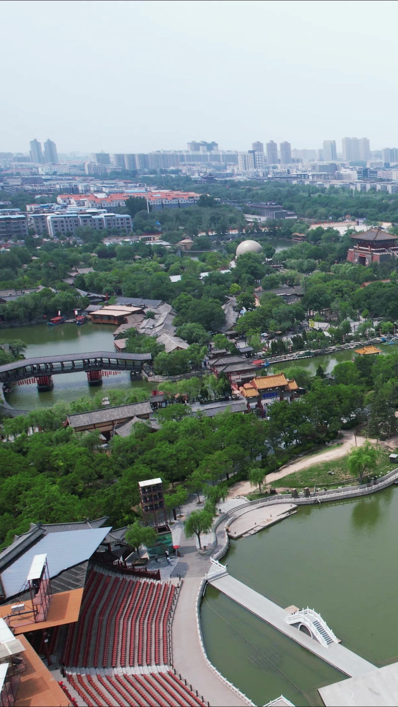 河南开封城市风光旅游景区航拍 