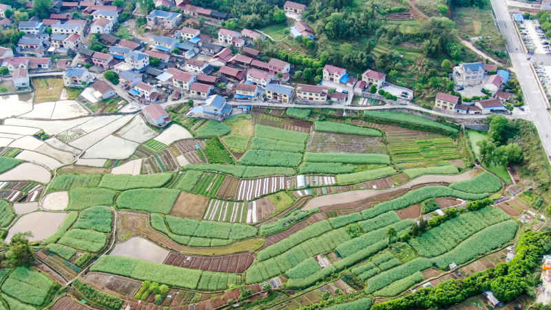 乡村田园农业种植农田航拍 