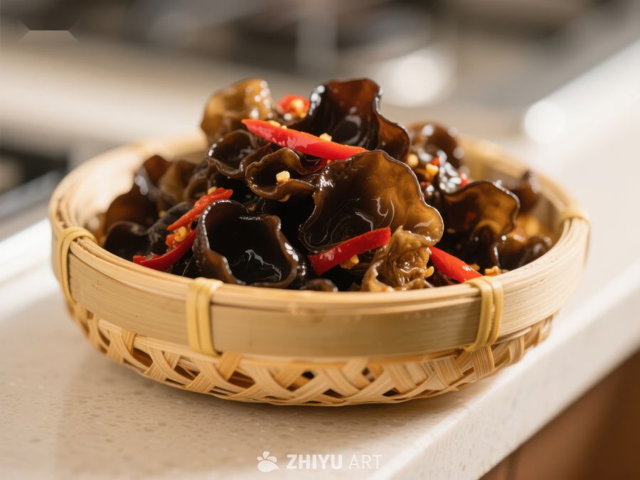 竹篮中的木耳拌菜 1817