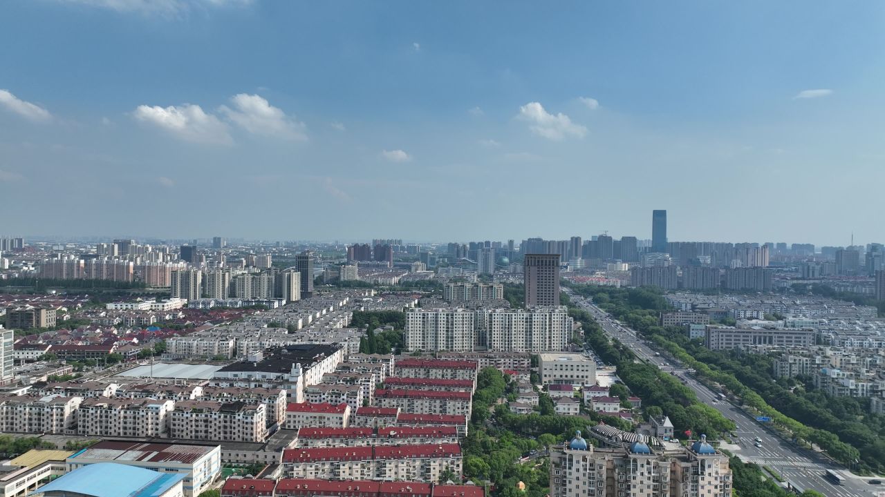 4K航拍昆山城市建筑风光大景 2