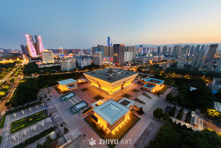 城市黄昏夜景