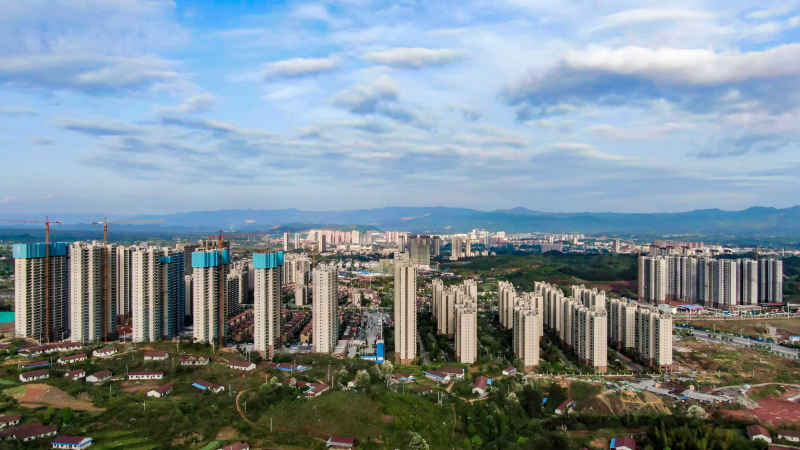 湖南怀化城市风光航拍 