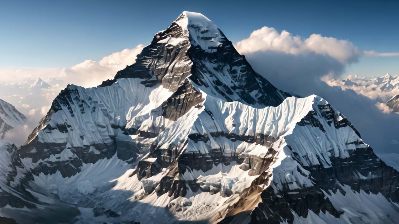 珠穆朗玛峰喜马拉雅山脉航拍日出日落云海延时 28
