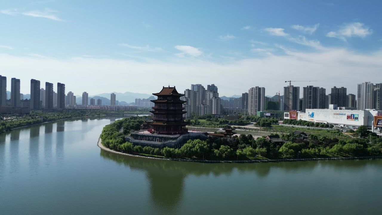 航拍宜春多胜楼