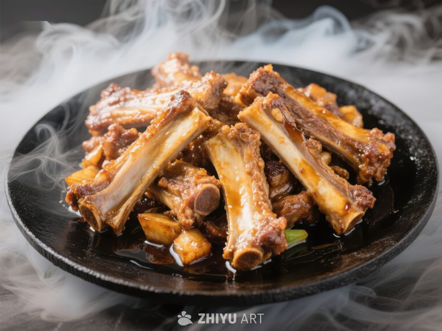 热腾腾的排骨美食 834