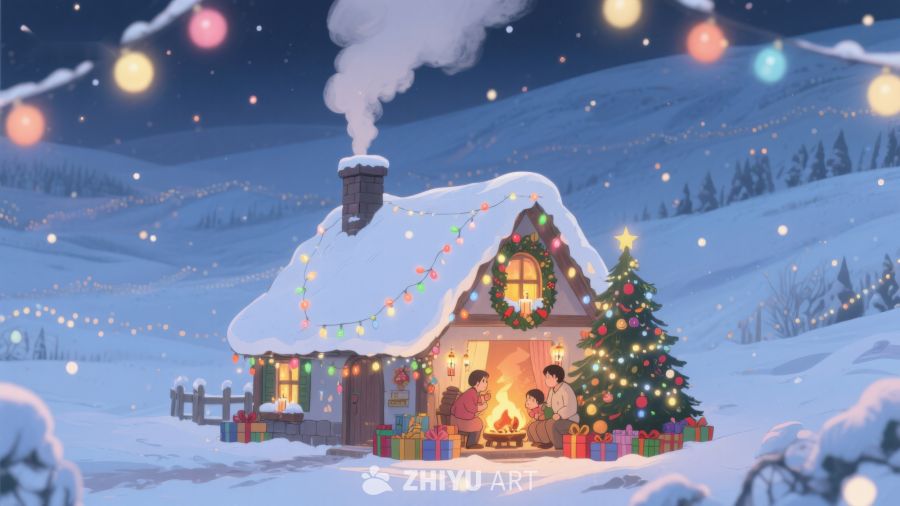 雪夜温馨小屋，共度圣诞时光 427