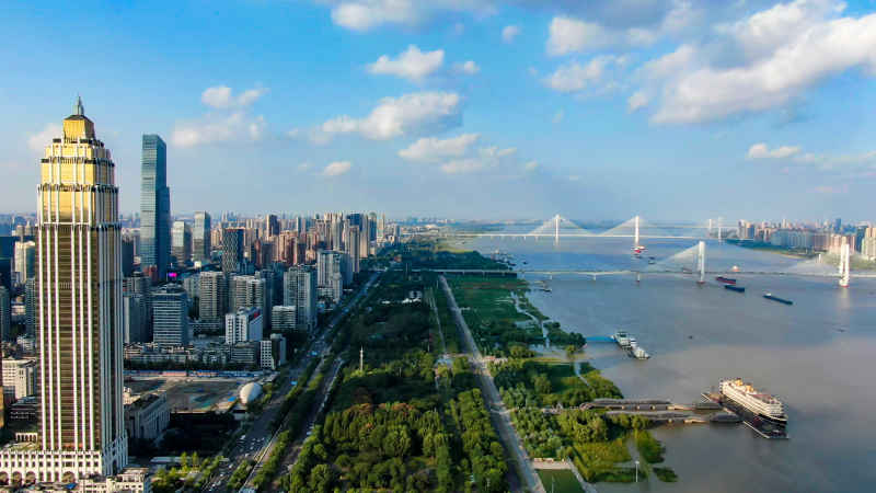 湖北武汉城市风光航拍摄影图