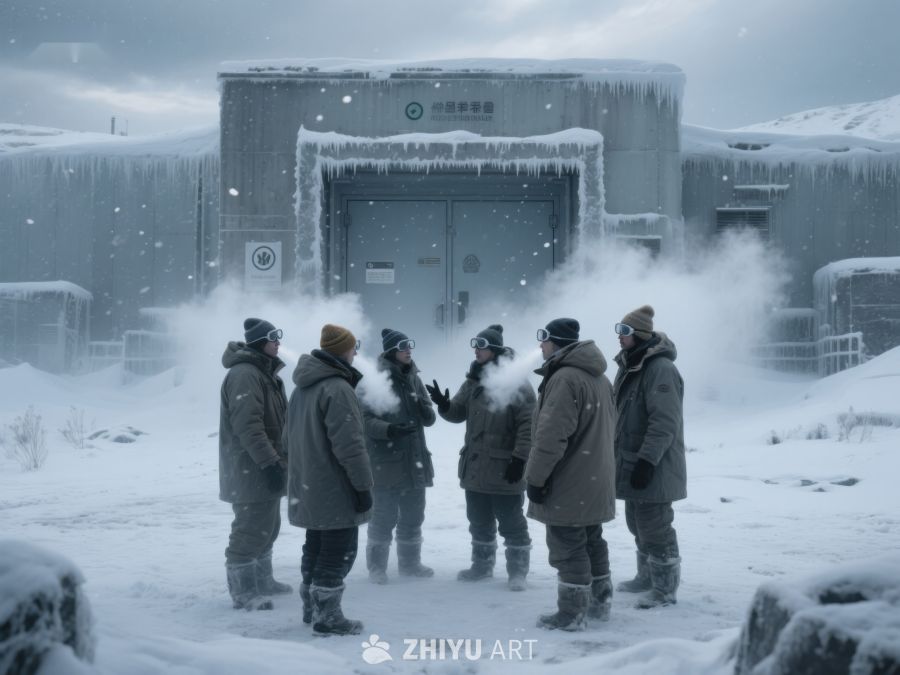 雪地前的团队讨论 488