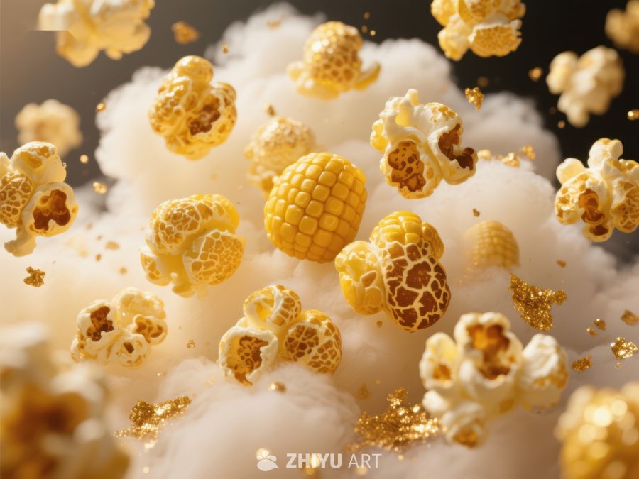 爆米花与玉米粒的瞬间碰撞