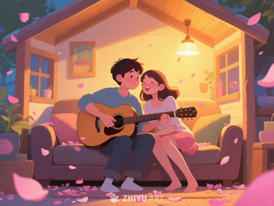 温馨小屋中的吉他时光 798