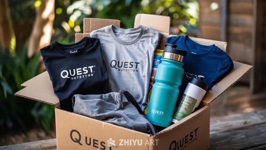 一个纸箱里装着Quest Nutrition的商品