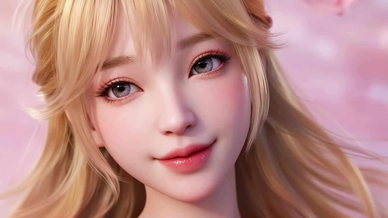 大眼睛的粉粉女孩