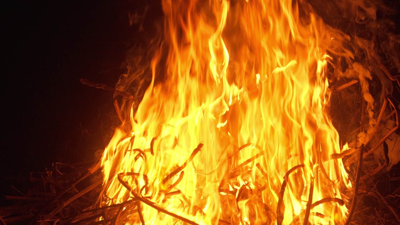 燃烧的木炭柴火篝火 43