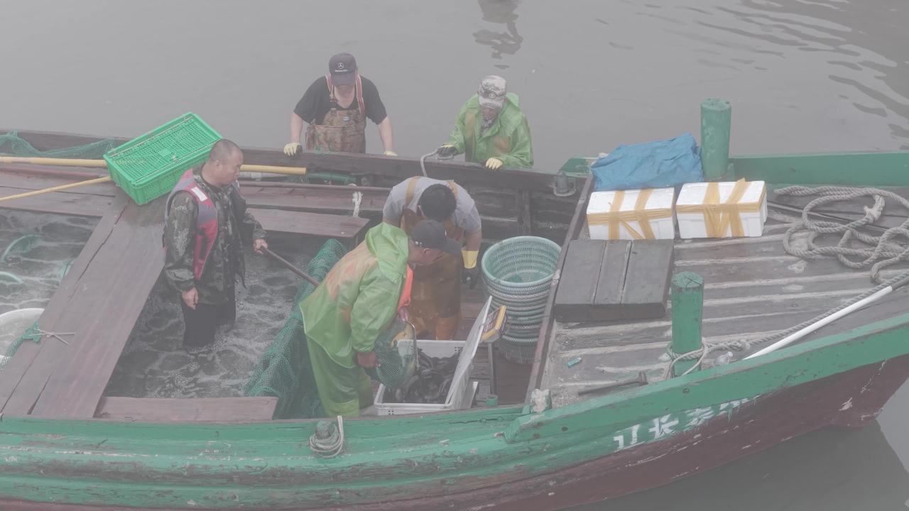 沿海渔村水产养殖与网箱作业