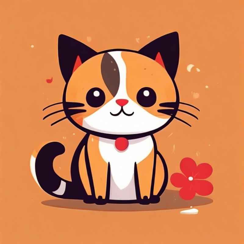 小花猫唯美插画 90