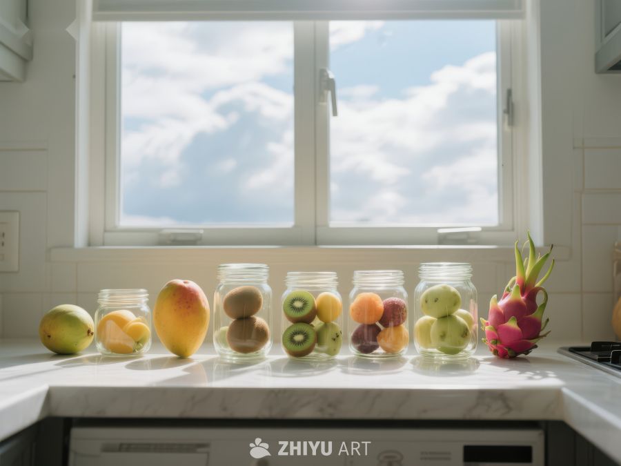 窗边的水果与罐装食品 224