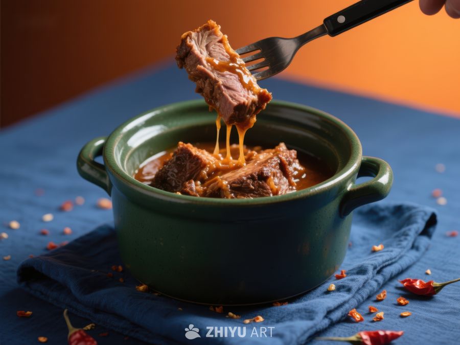 叉起浓郁炖肉，热气腾腾的美食享受 60