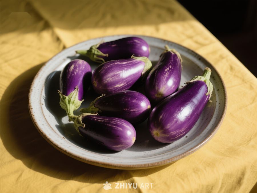盘中紫色茄子静物摄影 98