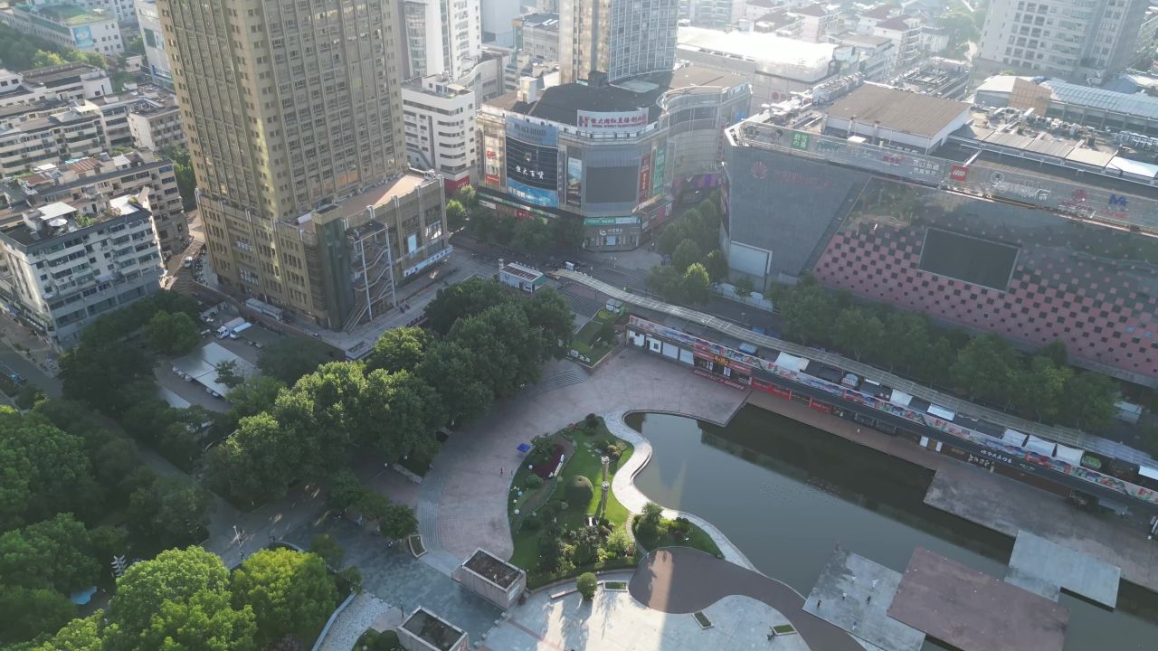 航拍金华人民广场