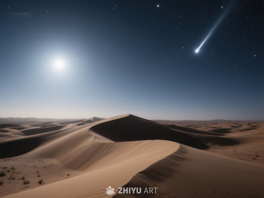 沙漠夜景：流星划过星空 75