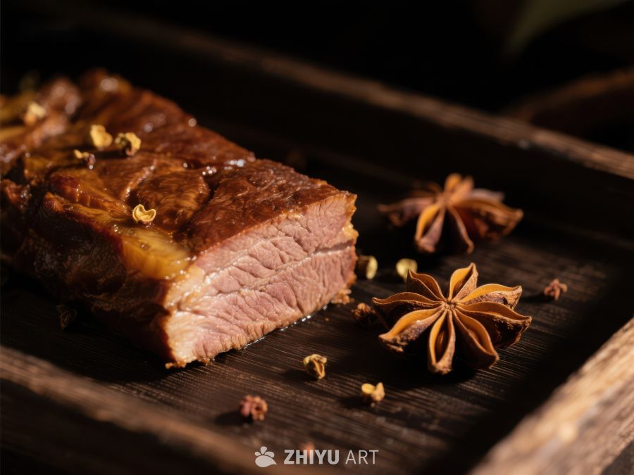 香煎牛肉配八角装饰 1540