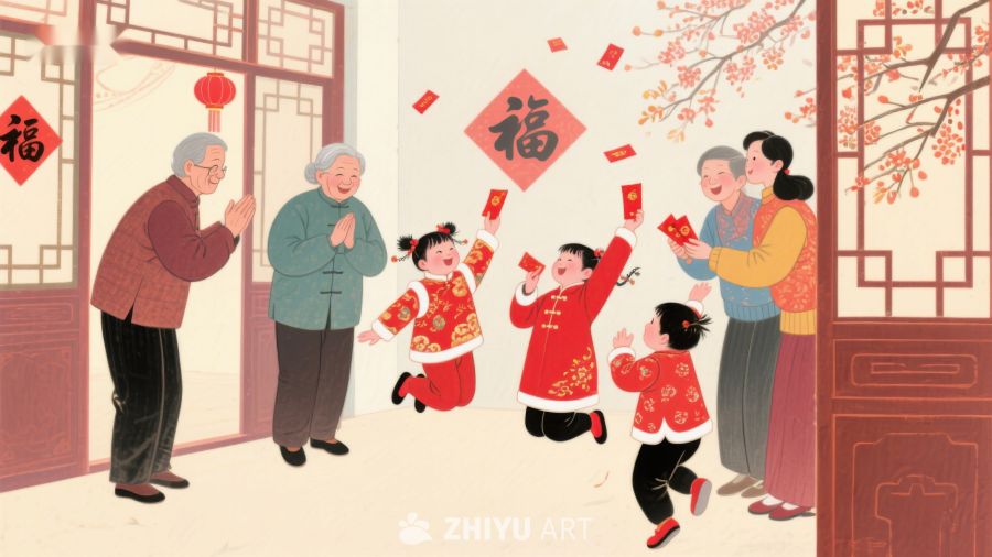 春节家庭欢聚，长辈派发红包 11