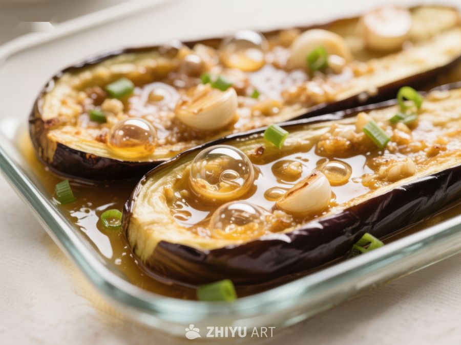 蒜香烤茄子，美味佳肴 678