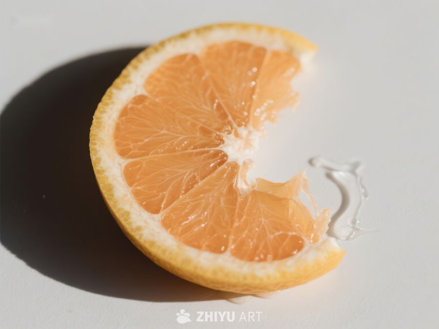 新鲜橙子切片，汁液四溢 582