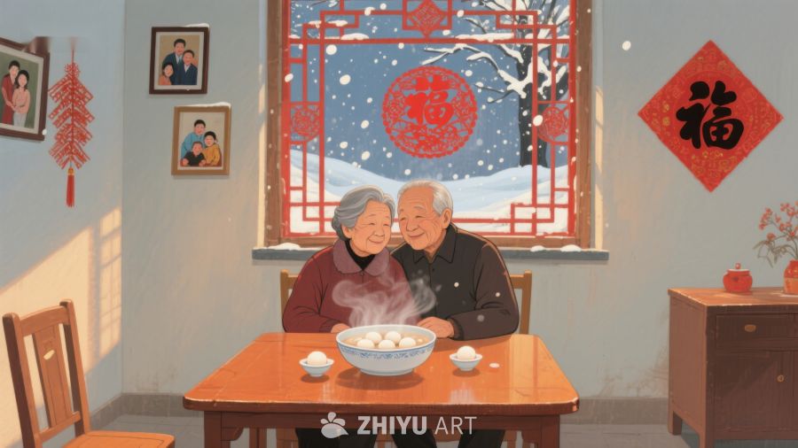 温馨冬日，老夫妇共进热汤 94