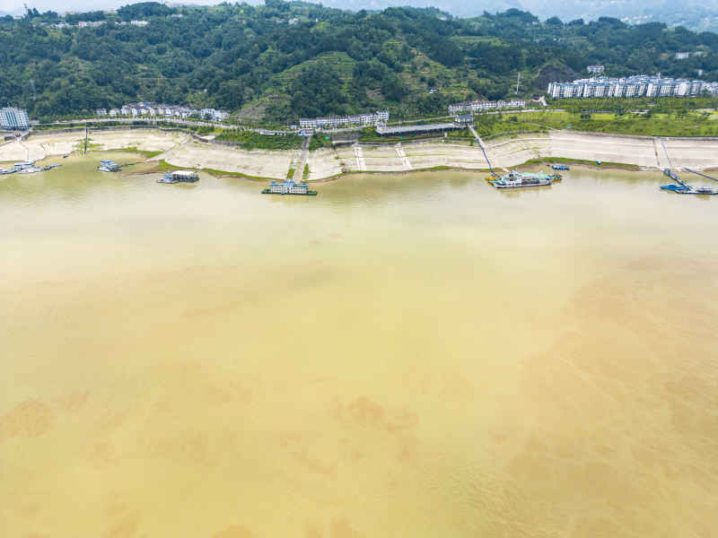 湖北秭归县三峡水库大坝航拍摄影图 