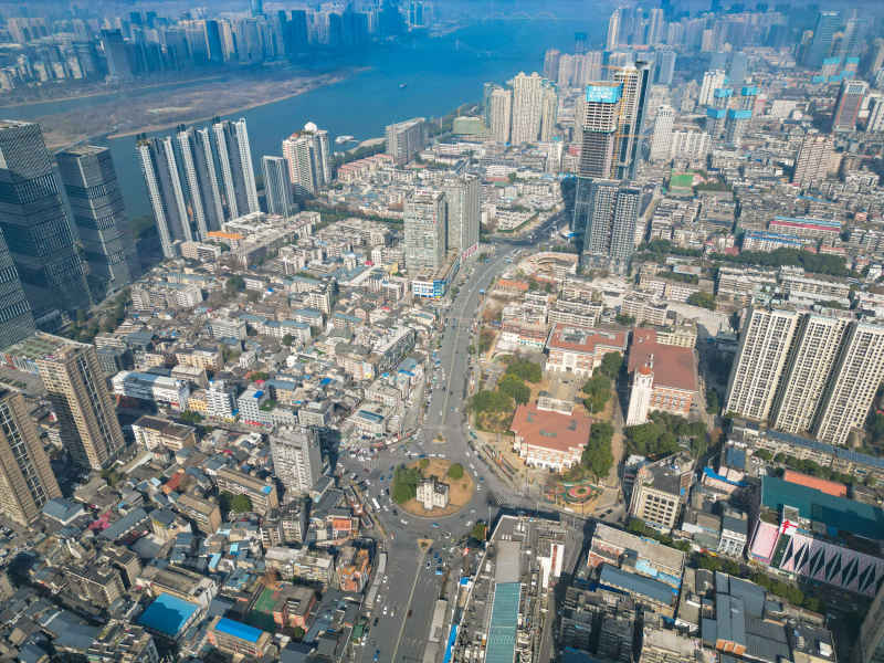 湖南长沙城市风光航拍摄影图