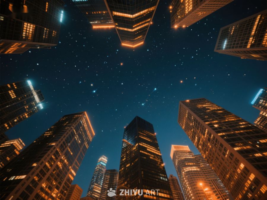 夜空下的城市高楼 269
