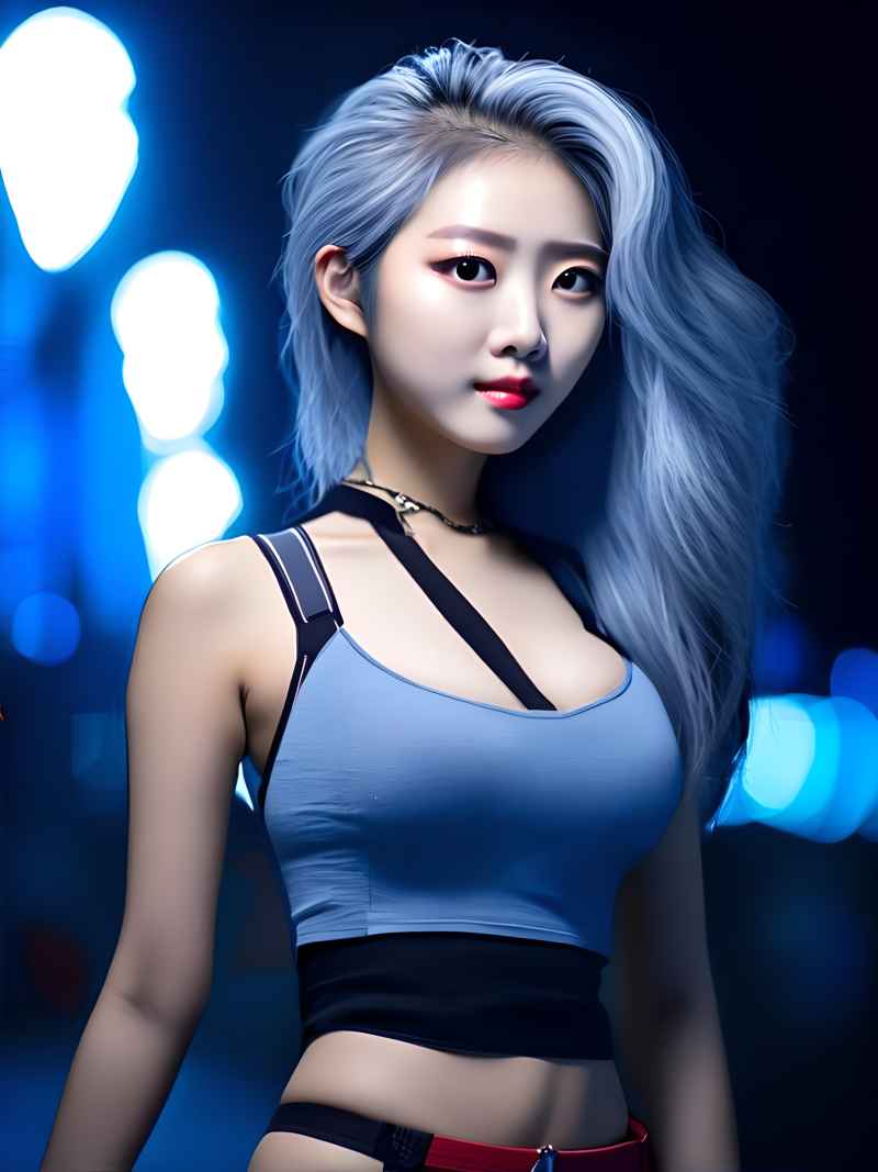 蓝色夜光时尚美女达人 1