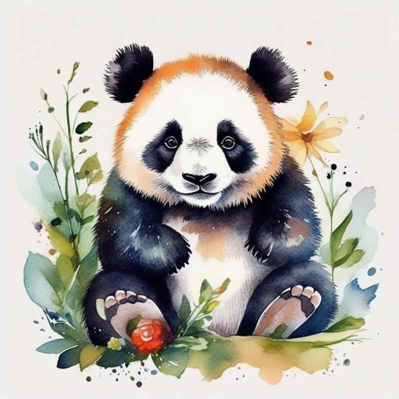 可爱熊猫插画简约风格 128