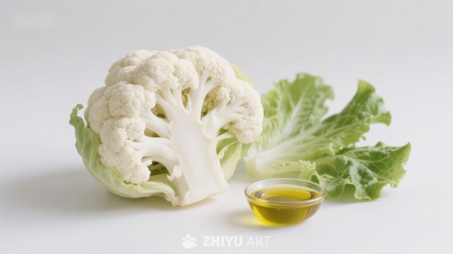 花椰菜与橄榄油静物