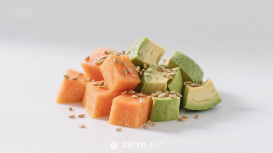 切块南瓜与牛油果的组合