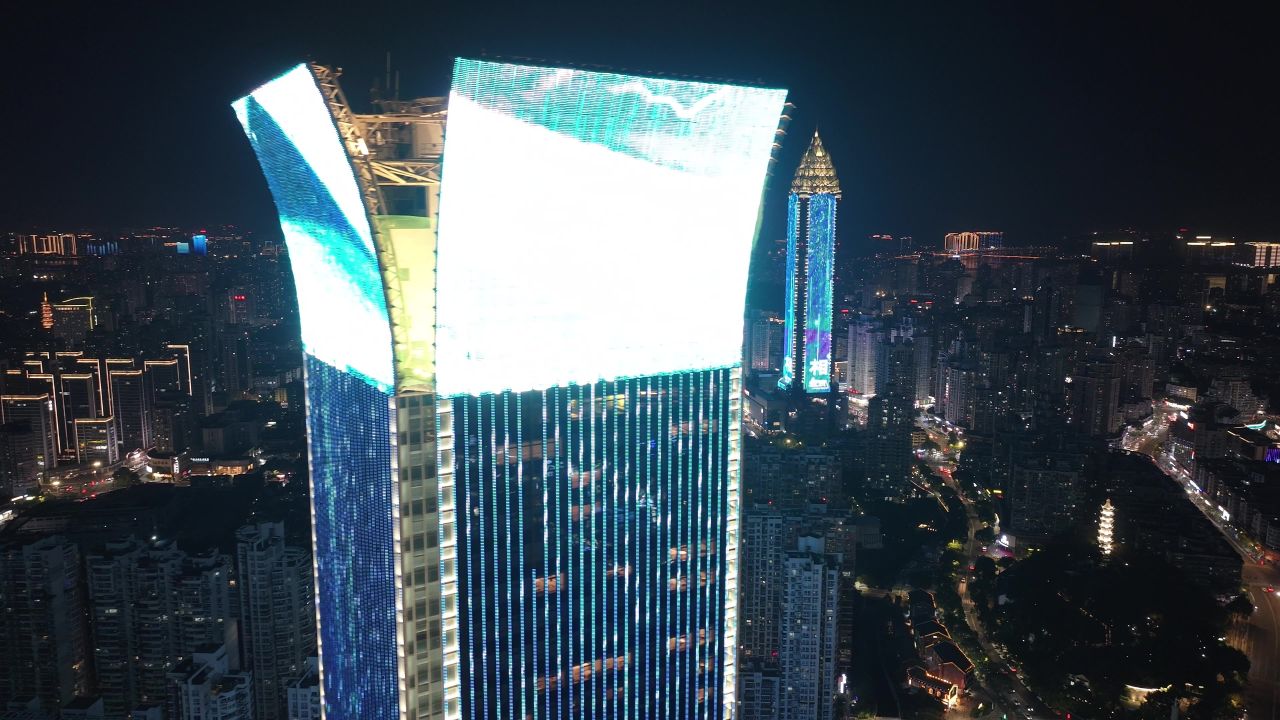 温州城市晚霞和夜景 32
