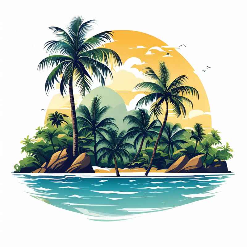 岛屿热带海边椰子树 5