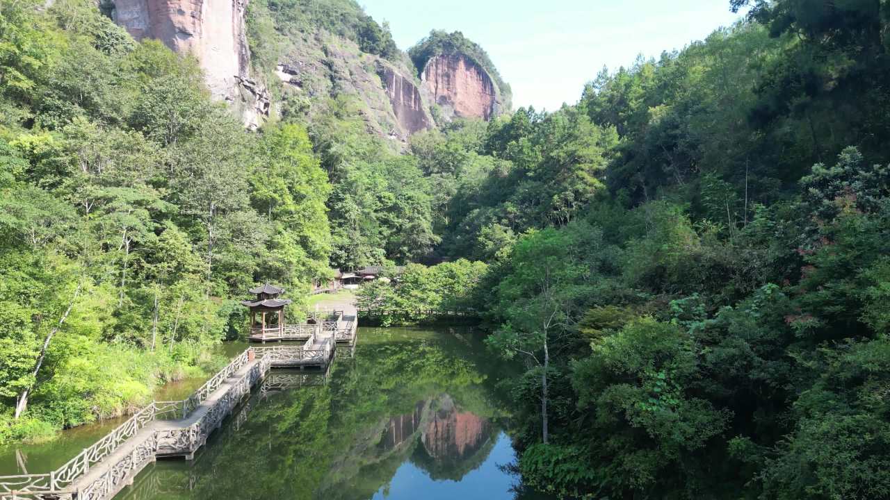 福建泰宁大金湖景区甘露岩寺航拍