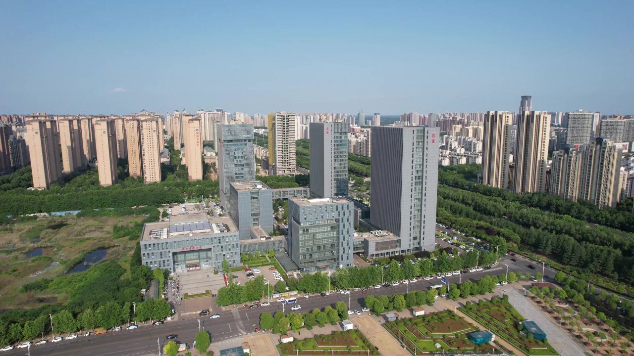 河南许昌城市风光地标建筑航拍 