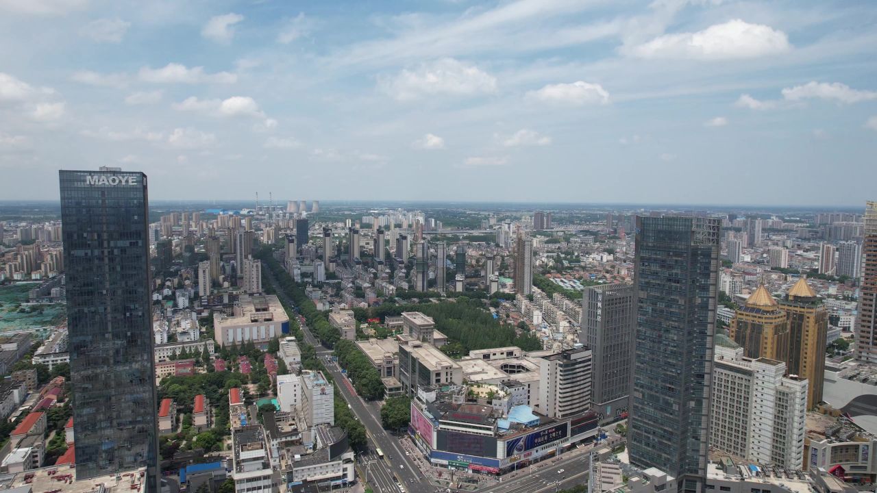 江苏宿迁城市风光航拍 