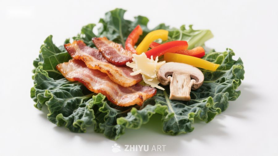 脆培根与蔬菜的健康沙拉
