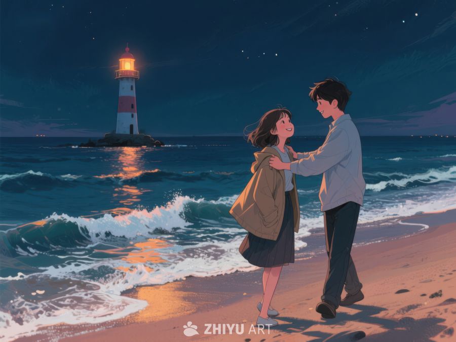 夜色下的灯塔与恋人 1068