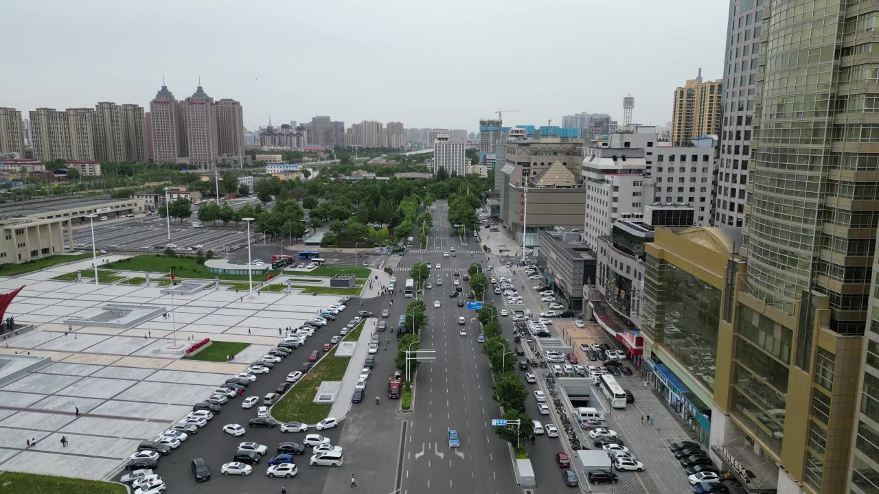 河北石家庄城市风光航拍