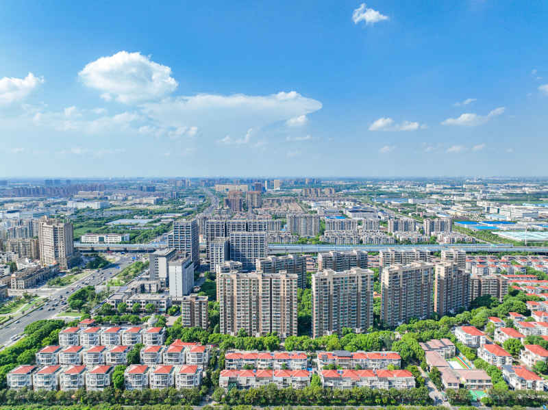 航拍昆山城市风光建筑大景 52