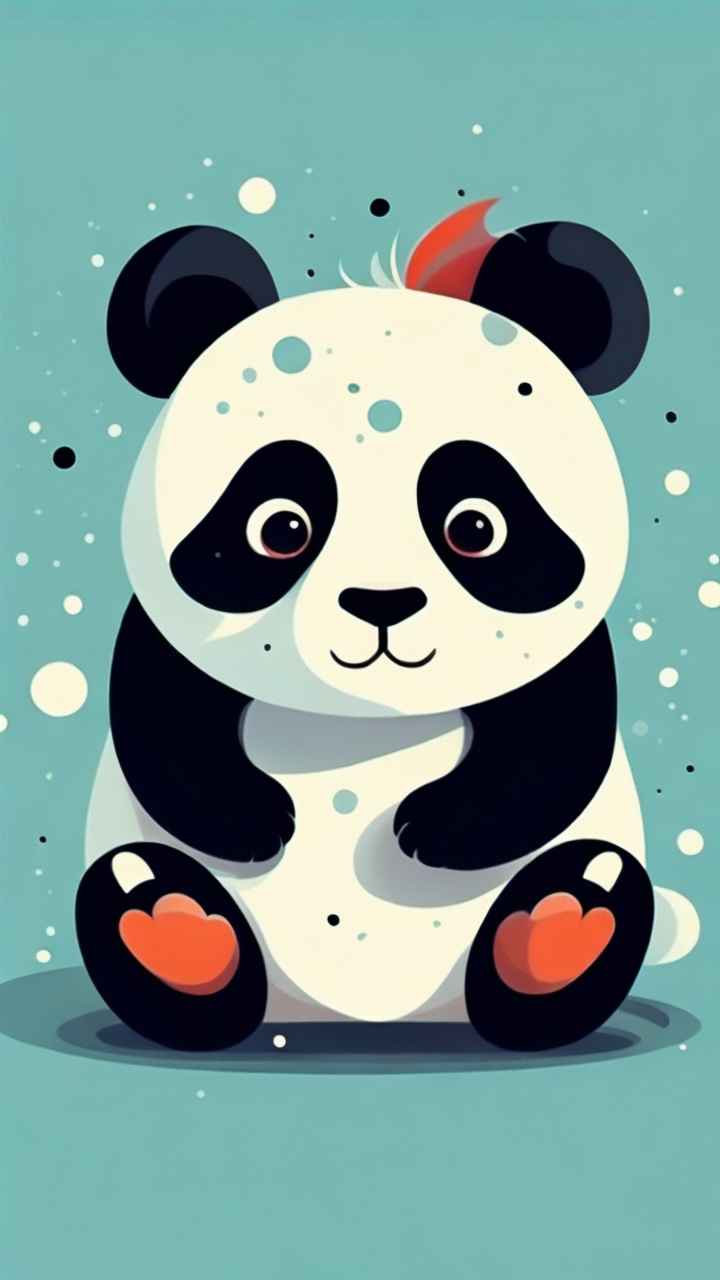 可爱熊猫插画简约风格 134